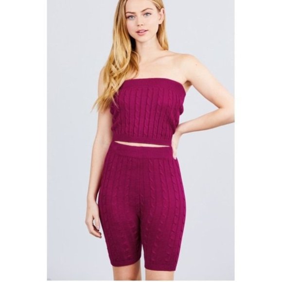 2 Pc Biker Shorts and Crop Top Set - Picture 5 of 5